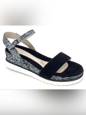 Bella Comforto Dahlia Suede and Leather Wedge Sandals
